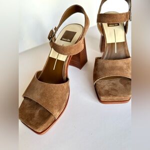 Dolce Vita Aubrey Sandal Heels in Suede Chestnut NWOB Size 8